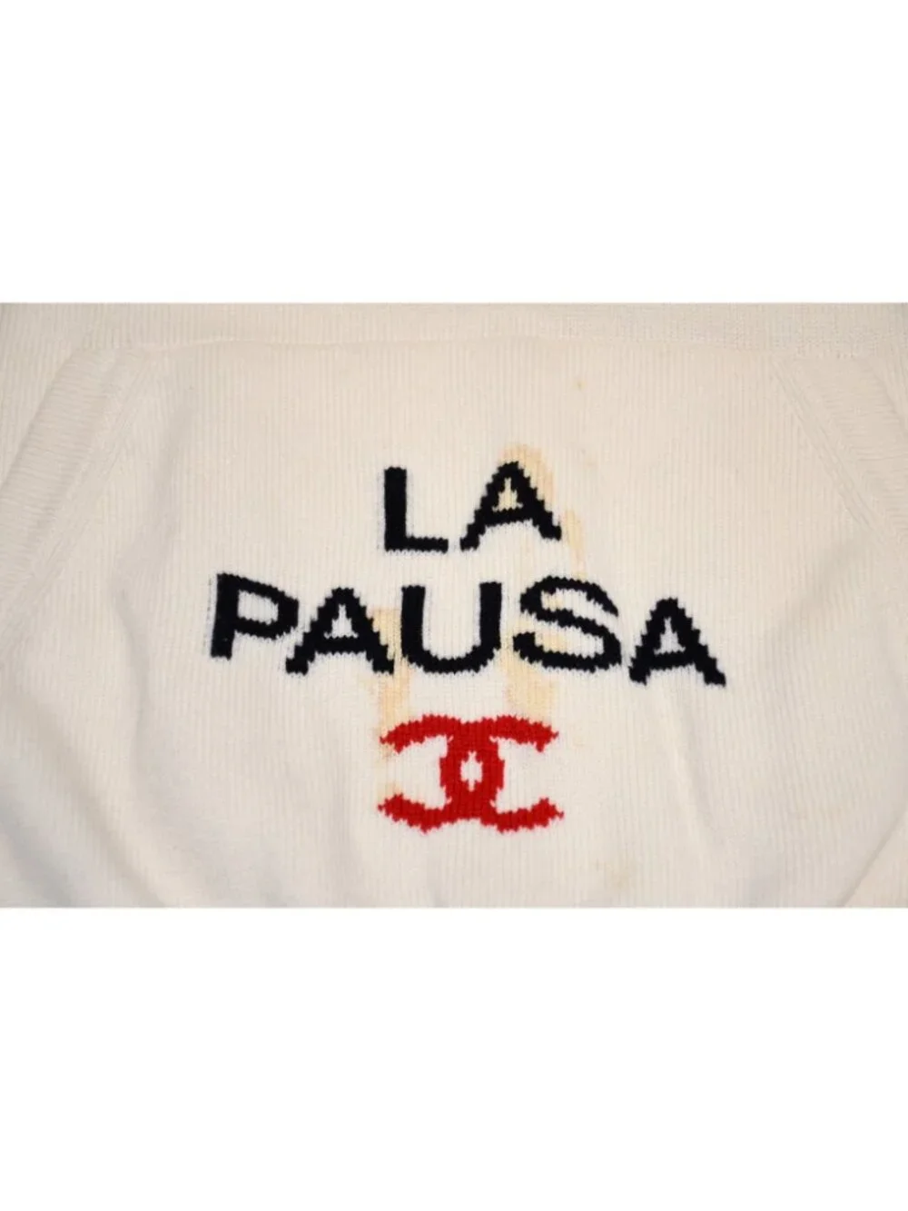 Chanel la Pausa Hoodie CC Logo Cashmere Ivory 46